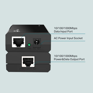 Inyector PoE TP-Link 48VDC 15.4W 802.3AF - TL-POE150S